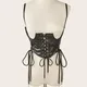 Ceinture de taille en cuir PU pour femme corset sous le buste serre-taille large ceinture