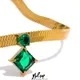 Yhpup – pendentif en zircon cubique pour femmes collier en acier inoxydable chaîne serpent plate
