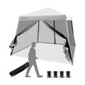 Costway 10 x 10 Feet Pop Up Canopy with with Mesh Sidewalls and Roller Bag-Gray