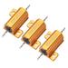 25W 200 Ohm 5% Aluminum Housing Resistor Wirewound Resistor Gold Tone 3 Pcs - Gold Tone