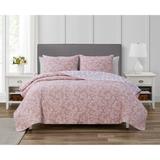 Annabella Floral Rose Blush Soft Matelasse Jacquard Quilt Set