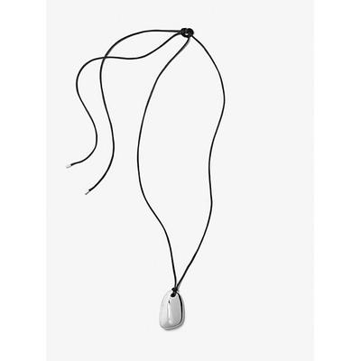 Michael Kors Precious Metal-Plated Brass and Nylon Pebble Necklace Silver One Size