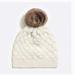 J. Crew Accessories | J. Crew Cable Pom-Pom Beanie Hat Nwt | Color: Cream | Size: Os