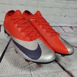 Nike Shoes | Nike Soccer Cleats Mens 13 Max Orange Silver Mercurial Vapor 13 Elite Fg Swoosh | Color: Orange | Size: 13