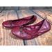 Michael Kors Shoes | Michael Kors Joyce Mulberry Leather Logo Ballet Flats Womens 9.5 (2d5) | Color: Red | Size: 9.5