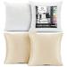 Clara Clark Plush Solid Decorative Microfiber Square Throw Pillow Cover with Throw Pillow Insert for Couch Biege Cream 22 x22 4 Piece Decorative Soft Throw Pillow Set