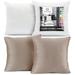 Clara Clark Plush Solid Decorative Microfiber Square Throw Pillow Cover with Throw Pillow Insert for Couch Taupe 22 x22 4 Piece Decorative Soft Throw Pillow Set