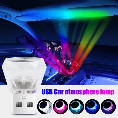 Mini lampe Led colorée RGB Portable Interface USB luminaire décoratif d'ambiance pour voiture