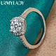 URMYLADY-Bague carrée en argent regardé 925 pour femme bijoux fantaisie fiançailles de mariage