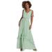 K Jordan Tiered Maxi Dress (Size S) Misty Jade, Viscose,Cotton