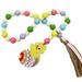 MPWEGNP Easter Pendant Beaded String Of Resurrection Eggs With Wooden Beads And Tassels With Colourful Ornaments For Home Festivities Large Garden Couple Seven Garden Statues