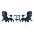 Portside 5-Piece Set Classic Adirondack Chair with Ottoman and Round Side Table