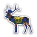 Pennsylvania Deer Shaped Flag Sticker Decal - Self Adhesive Vinyl - Weatherproof - Made in USA - v2 pa stag hunter hunting archery antlers outdoors explore