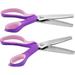 2-Piece Bundle of Zig Zag Scissors & Scalloped Pinking Shears 100% Stainless Steel Sewing Pinking Shears for Fabric Cutting Ideal Craft Scissors Decorative Edge Pinking Shears Scissors for Fabric