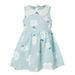 Efsteb Summer Infant Toddler Girls Dress Baby Casual Sleeveless Doll Collar Floral Print Vest Dress Cute Kids Girls Princess Dress Blue 9-12 Months