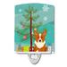 Caroline s Treasures BB4225CNL Merry Christmas Tree Corgi Ceramic Night Light 6x4x3 multicolor