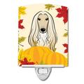 Caroline s Treasures BB2050CNL Afghan Hound Thanksgiving Ceramic Night Light 6x4x3 multicolor