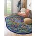 Rugs.com Calypso Collection Rug â€“ 8 x 10 Oval Navy Blue Medium Rug Perfect For Living Rooms Large Dining Rooms Open Floorplans