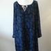 Michael Kors Dresses | Michael Kors Size Medium Blue And Black Paisley Front Tie Peasant Dress | Color: Black/Blue | Size: M