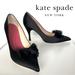 Kate Spade Shoes | Kate Spade Black Satin High-Heel Pumps With Fringe Bows | Color: Black | Size: 10