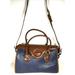 Dooney & Bourke Bags | Dooney & Bourke Vtg Blue Leather Brown Trim Satchel Shoulder Bag Made In Usa | Color: Blue/Brown | Size: Large