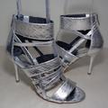 Michael Kors Shoes | Michael Kors Size 9.5 M Shiloh Open Toe Silver Leather Sandals New Women's Shoes | Color: Silver | Size: 9.5