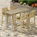 Sustainable Teak Rectangular Patio Bar Set