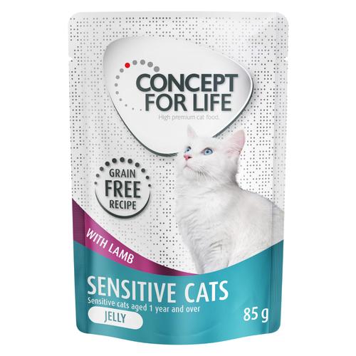 48 x 85 g Concept for Life Sensitive Cats Lamm getreidefrei – in Gelee