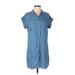 Thread & Supply Casual Dress - Shirtdress: Blue Dresses - Women's Size X-Small