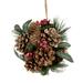 Northlight Seasonal 6" Green Mixed Foliage Pinecone & Berries Hanging Christmas Ball Ornament Wood in Brown/Green/Red | 6 H x 6 W x 6 D in | Wayfair