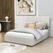 Latitude Run® Upholstery Platform Bed w/ Four Drawers & Adjustable Headboard Metal in White/Brown | 45 H x 58 W x 76 D in | Wayfair