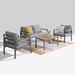 Latitude Run® Aluminum 4 Piece Sofa Seating Group w/ Cushions Metal/Rust - Resistant Metal in Gray | Outdoor Furniture | Wayfair