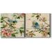 Red Barrel Studio® Wall Art, Premium Wrapped Canvas Decor,-Birds & Blossoms (1) Canvas in Green/Red | 32 H x 32 W x 1.5 D in | Wayfair