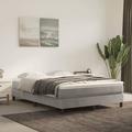 Latitude Run® Bed Frame Box Spring Platform Bed w/ Mattress for Bedroom Velvet Upholstered/Polyester in Gray/White | Wayfair