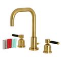 Kingston Brass FSC8933DKL Kaiser Widespread Bathroom Faucet with Brass Pop-Up, Brushed Brass - Kingston Brass FSC8933DKL