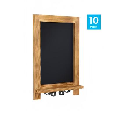 Flash Furniture 10-HFKHD-GDIS-CRE8-122315-GG Chalkboard Sign w/ Legs - 10 Pack, 9 1/2"W x 14"H, Pine Wood Frame, Brown