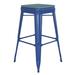 Flash Furniture CH-31320-30-BL-PL2C-GG Backless Commercial Bar Stool w/ Wood Seat - Steel, Blue