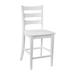 Flash Furniture ES-STBN5-24-WH-GG Commercial Bar Stool w/ Ladder Back & Solid Wood Seat, Antique White