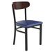 Flash Furniture XU-DG6V5BLV-WAL-GG Dining Chair w/ Solid Back & Blue Vinyl Seat - Steel Frame, Black