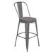 Flash Furniture XU-DG-TP001B-30-PL1G-GG Counter Height Stool w/ 30" Gray Wood Seat - Steel, Gray