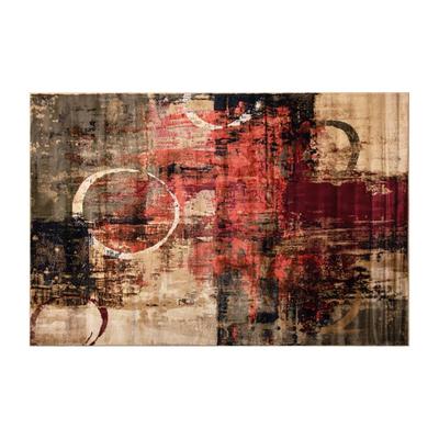 Flash Furniture YK-A811A-D8571-69-GR-GG Olefin Fiber Floor Mat, Stain Resistant - 6' x 9', Abstract, Multi-Colored