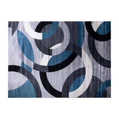 Flash Furniture YK-F968B-D9826-810-BL-GG Olefin Fiber Floor Mat, Stain Resistant - 8' x 10', Blue/Gray, Multi-Colored