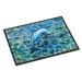 Highland Dunes Dolphin 27 in. x 18 in. Non-Slip Outdoor Door Mat Synthetics in Blue/Green | Rectangle 2' x 3' | Wayfair