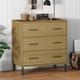 vidaXL Sideboard with 3 Drawers Brown 77x40x79.5 cm Solid Wood OSLO