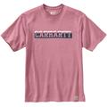 Carhartt Relaxed Fit Heavyweight Logo Graphic Maglietta, rosa, dimensione XL