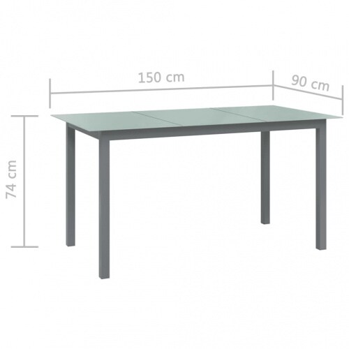 Gartentisch Aluminium und Glas| vidaXL : Größe - 150x90x74 cm Image
