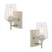 17 Stories Breena 1-Light Steel Armed Sconce Glass/Metal in White/Yellow | 9.5 H x 4.7 W x 5.8 D in | Wayfair 972D1DFD838B4FDA9CFB70A00141B678