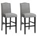 Costway Set of 2 Counter Height Dining Side Barstools with Thick Cushion-Gray