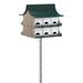 Rosalind Wheeler Arlayne 21 in x 20 in x 21 in Birdhouse Plastic in Indigo/White | 21 H x 20 W x 21 D in | Wayfair 154AF8B0AA224DDEB9C8A2A7D95304D4