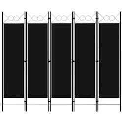 vidaXL 5-tlg. Raumteiler Schwarz 200 x 180 cm Image
